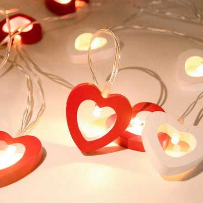 LED Light String Fairy Peach Heart Garland Lamp Bedroom Garden Birthday Valentine's Day Wedding Party Decoration Lights String