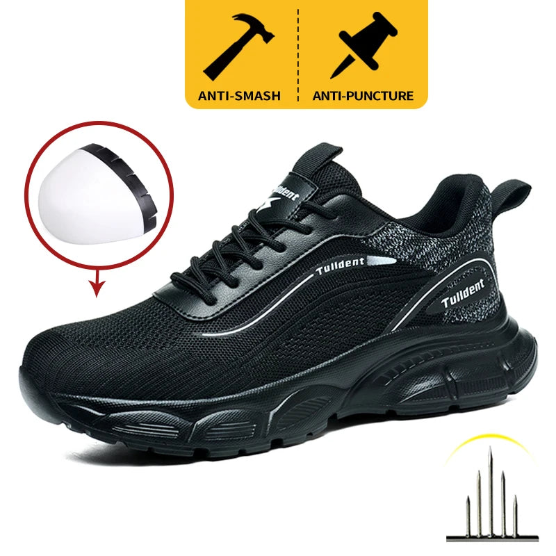 New men's safety shoes, anti smash and anti stab work shoes, men's indestructible safety boots, insulated shoes