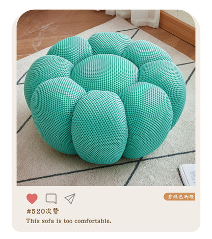 Nordic Sofa Pedal Simple Round Stool Low Ottomans Living Room Sofa Footstool 3D Fabric Creative Leg Footstool Pumpkin Footstools
