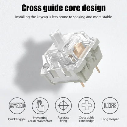 KTT Kang White V3 Switches Mechanical Keyboard Linear Switch 3 Pin Custom Cherry RGB SMD Gaming Compatible Hot Swap MX Switch