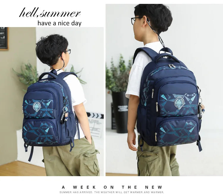 High-capacity on 2/6 Wheels Waterproof Luggage Rolling Bag Student Shoulder Backpack  Detachable Children Rolling School Bags