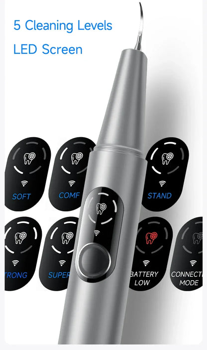 CURVY MOON Visible Electric Ultrasonic Tooth Cleaner with Camera Tartar Remover Tooth Stain Cleaning Tools Teeth Whitening Care