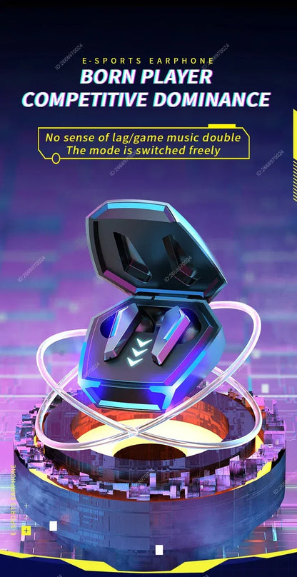 Bluetooth Game Earphones True Wireless TWS In-Ear Headphones With Mic Waterproof Sports Hifi Headsets Balanced Armature for Game