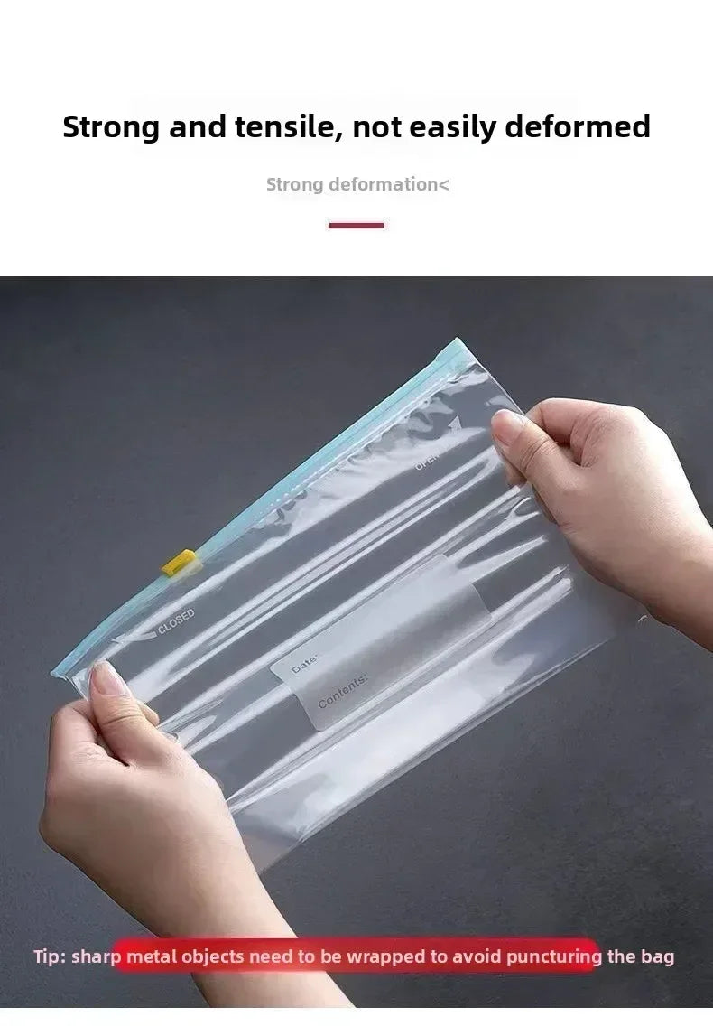 Multiple Sizes Kitchen Supplies Transparent and Visible Thick and Durable Sealing Bag for Food Eco-friendly Cling Bag Zip Bags