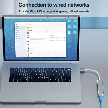 Type-C To RJ45 Gigabit Ethernet Type-C To Ethernet Adapter 10/100/1000Mbps USB Network Card Aluminum Alloy for Computer Desktop