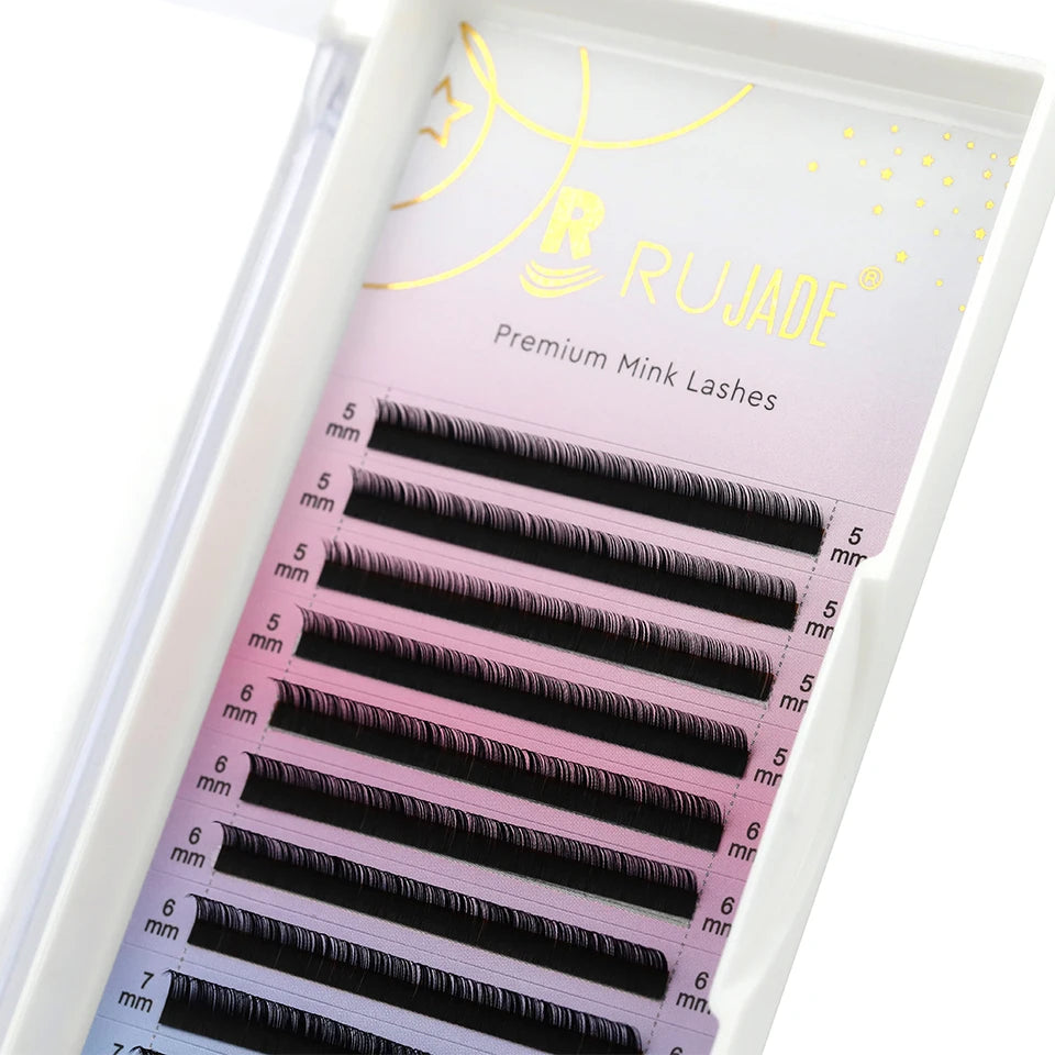 RUJADE Bottom Lower Eyelash 5-8mm Short Natural Individual Under Lashes Soft Professional Faux Mink Lash Extensions