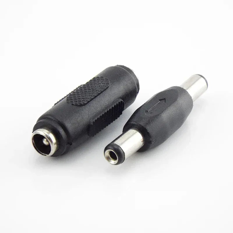 5.5*2.1mm / 5.5x2.1 mm DC double male to male Power Socket Connector CCTV female to   female Panel Mounting Jack Adaptor