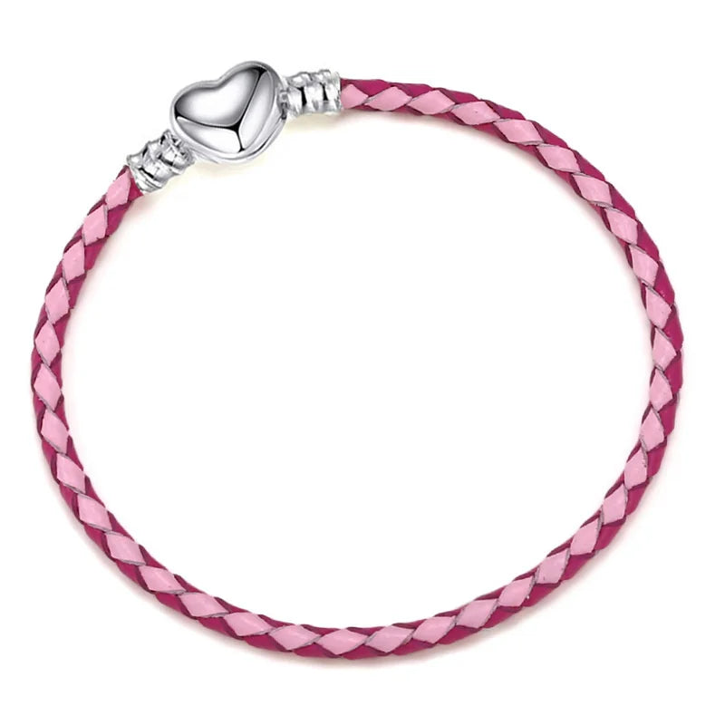 Double Circle Love Leather Rope Bracelet PU Basic Chain Accessories Valentine's Day Gift DIY Fine Jewelry