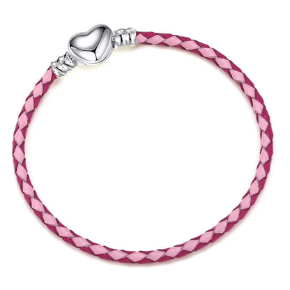 Double Circle Love Leather Rope Bracelet PU Basic Chain Accessories Valentine's Day Gift DIY Fine Jewelry