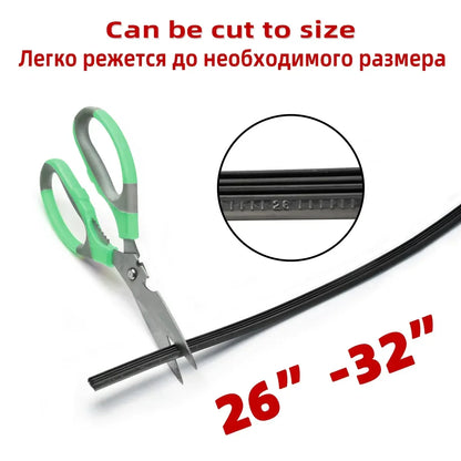 6mm Car Wiper Blade Replacement Strip Boneless Rubber Strip Frameless Wiper Rubber Strip Accessory 26 "28" 30 "32" Inch 2PCS