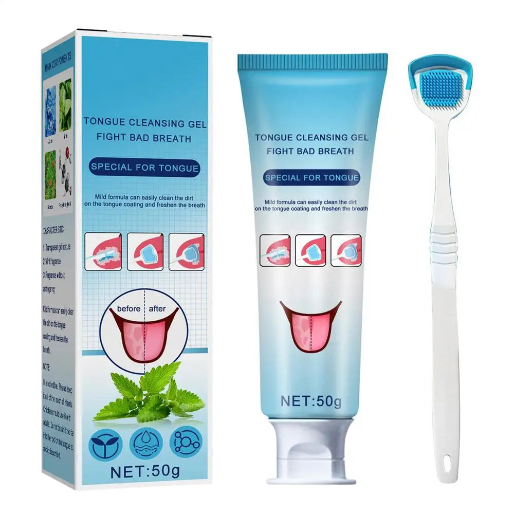Tongue Coating Cleaning Gel Mint Tongue Scraper Scrubber Orasl Care Removal Odor Health Fresh Breath Care Dental Hygiene Tool