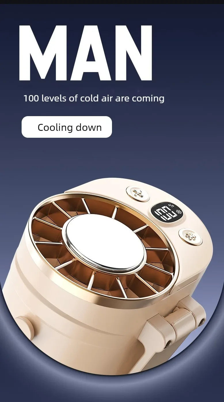 USB Waist Hanging Fan Neck Cooling Fan 2026 New Rechargeable Outdoor Camping High Temperature Workplace Portable Small