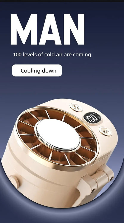 USB Waist Hanging Fan Neck Cooling Fan 2026 New Rechargeable Outdoor Camping High Temperature Workplace Portable Small