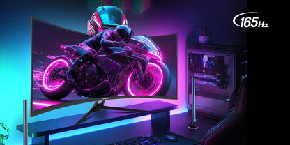 Gawfolk Curved Gaming Monitor 34-inch UWQHD 3440x1440P, 1500R Ultra-Wide PC screen 165Hz, curved computer screen, VA screen pane