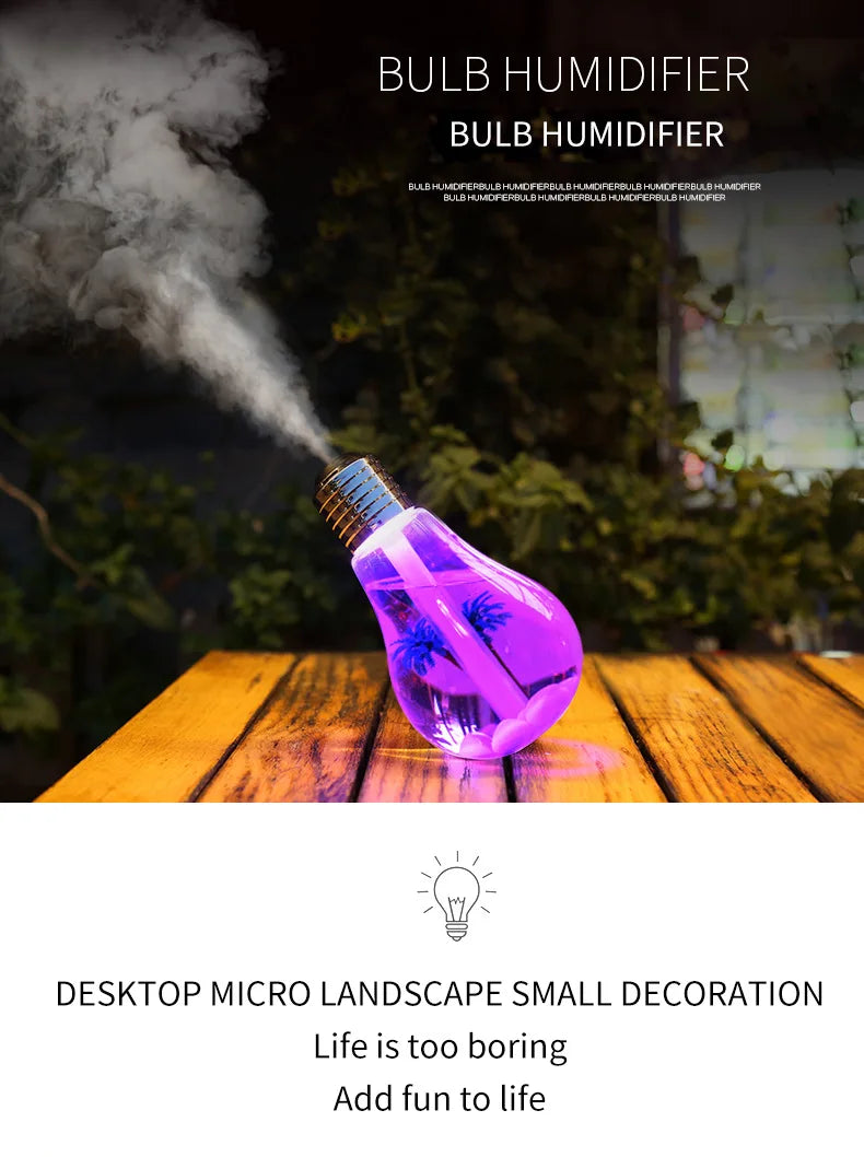 New Small Bulb Humidifier Bedroom Ultra Large Mist Desktop Air Humidifier