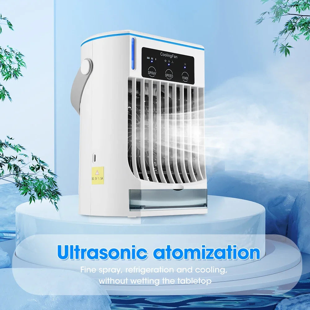 Mini Portable Air Conditioner Fan, Personal Water Cooling Air Cooler Fan, Mobile Small Conditioning Fan for Room Office Cars