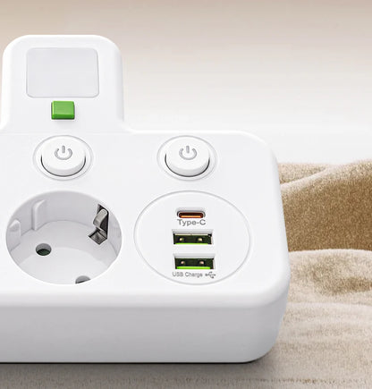 EU plug AC socket power board multi-layer wall socket universal network filter, with or without USB independent switch light ada
