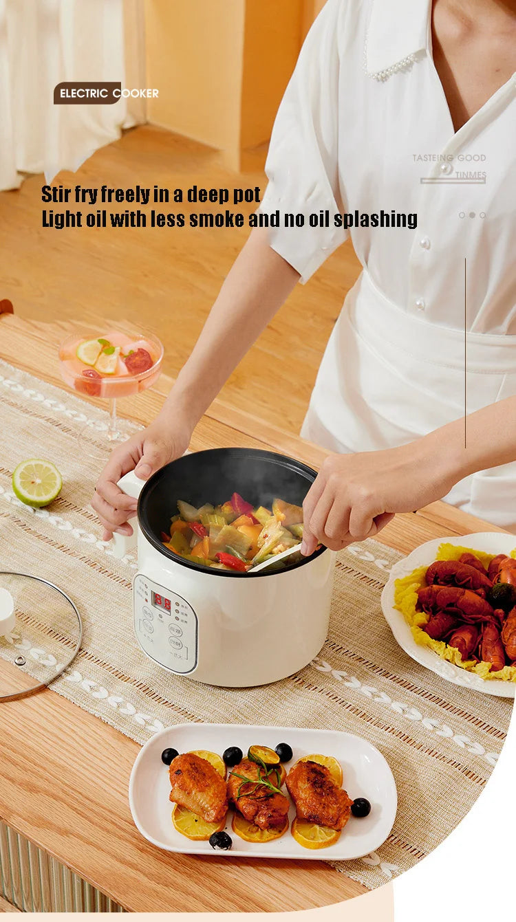 Multifunctional Electric Slow Cooker Portable Dormitory Student Office Staff Mini Electric Pot Stir Stew Non-Stick Rice Cooker