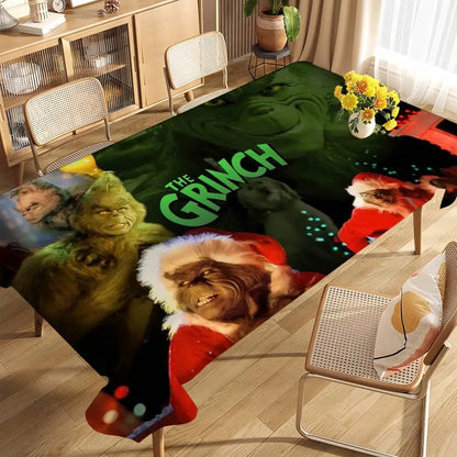 Classic Film G-Grinch-ES Christmas Table Cloth Stain Resistant Decorative Washable Tablecloths Birthday Party Dining table