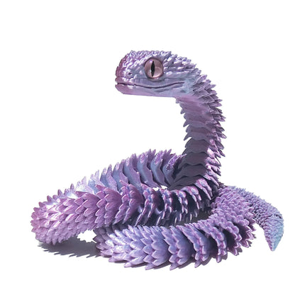 3D Random colored eyes Printed Snake Movable Joint Simulation Snake Figurine Creative Home Office Desktop Ornament