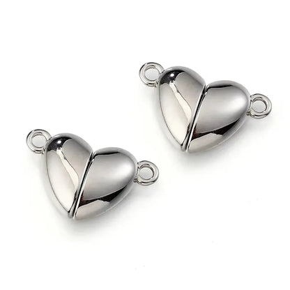 6sets Magnet Couple Heart Charm For Jewelry Making Bulk Silver/Gold Color Love Pendant Diy Women/Men Accessories Valentine's Day