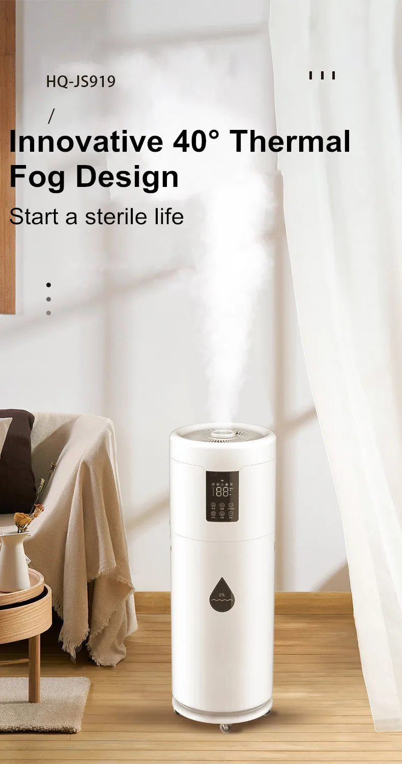 100-240V Humidifiers for Large Room Wholehouse Humidifier 2000 sq.ft.Honovos 17L/4.5Gal Ultrasonic Cool Mist Large Humidifier