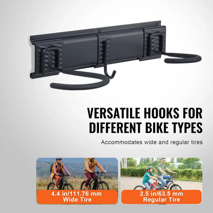 SucceBuy 3pcs Bike Storage Rack 300 lbs 48-inch Wall Mount Bicycles Storage Hanger with 3 Shelves for 6 Bikes Garage Organizer