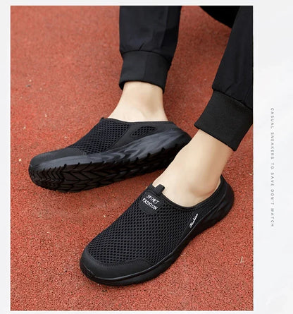 YRZL Hot Sale Men Half Slipper High Quality New Design Mesh Shoes Breathable Outdoor Sandals Comfortable Couples Walking Shoes
