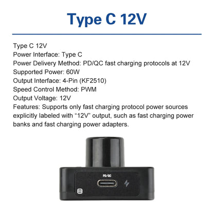 PWM Fan Controller With PD QC Fast Charging DC 12V 24V 5V Multi-Voltage Input Speed Regulator For DIY Cooling Fans