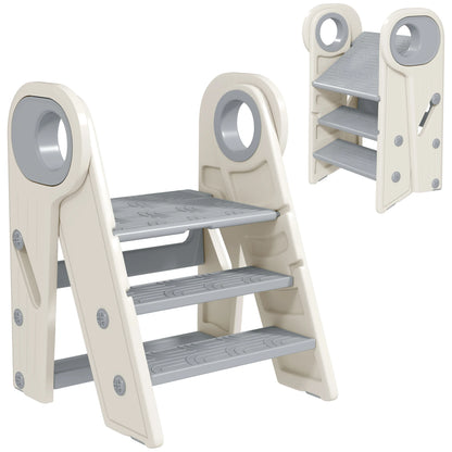 AIYAPLAY foot walking for child 3 steps, kitchen step for child, foldable, adjustable height, with handles, surfac
