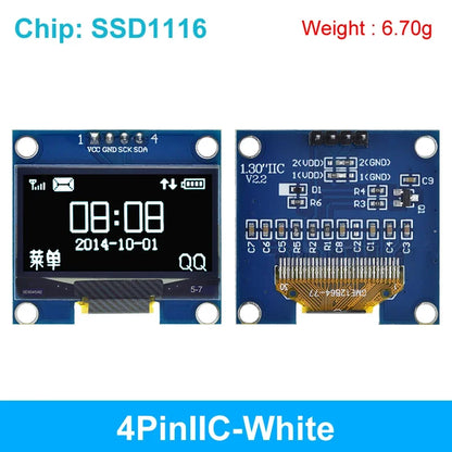 1.3 Inch OLED Module White Color 128X64 OLED LCD LED Display Module 1.3 IIC I2C SPI Communicate for arduino Diy Kit