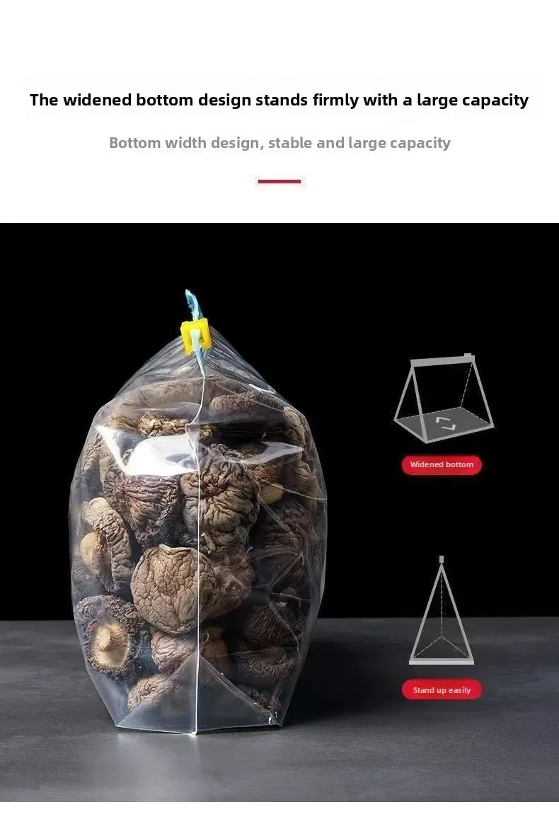 Multiple Sizes Kitchen Supplies Transparent and Visible Thick and Durable Sealing Bag for Food Eco-friendly Cling Bag Zip Bags