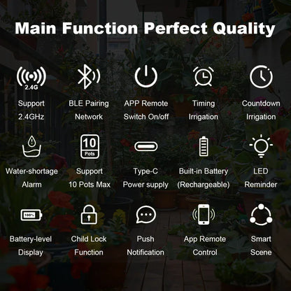 Tuya WiFi Smart Watering Pump 18650 Rechargeable Battery Intelligent Auto Sprinkler Drip Irrigation Flowers Home Garden Tools