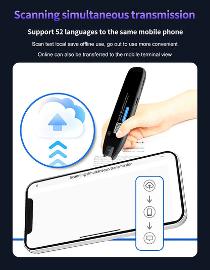 Translation Pen for Dyslexia Scanner Reading Pen 142 Text to Speech Smart Recording Pen Voice Wireless Text Extract Translator
