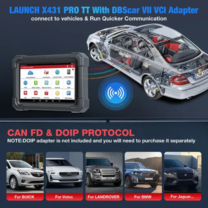 LAUNCH X431 PRO TT Car Diagnostic Tool OBD2 Scanner Full Systems ECU Coding Active Test VAG Guided DBScar VII ADAS Calibration