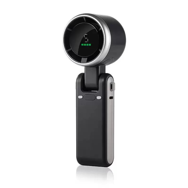 2026 NEW Handheld Turbo Fan Wearable Personal Desk Fan Small Mini Fan With Smart Digital Display Folding
