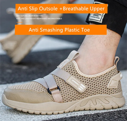 Breathable Summer safety shoes anti-puncture safety work sneakers plastic toe safety shoes 6kv insulated electrician work shoe