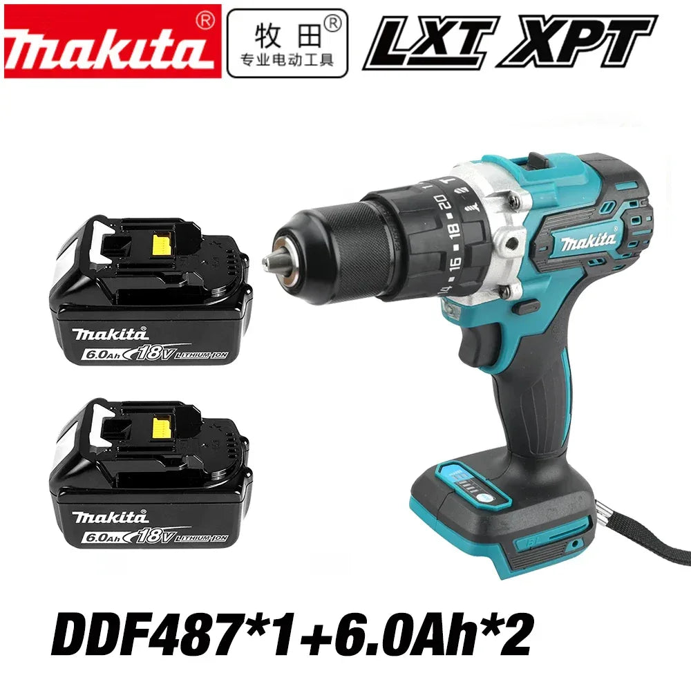 Makita DDF487 13mm brushless household 18V lithium-ion charging impact drill,high torque electric screwdriver Makita 18V battery