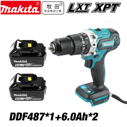 Makita DDF487 13mm brushless household 18V lithium-ion charging impact drill,high torque electric screwdriver Makita 18V battery