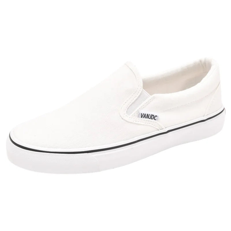Women's Slip-On Canvas Shoes Summer 2026 Korean Style Student Flat Rubber Sole Wear-Resistant Low Cut Flat Heel Street Fashion