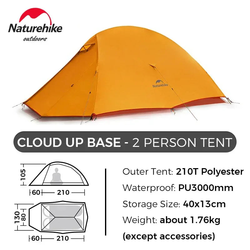 Naturehike Upgraded Cloud Up 2 Person Tent Outdoor Camping Tent Ultralight Waterproof Tent Free Standing Hiking Backpacking Tent