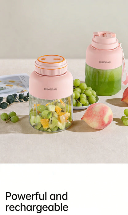 High Aesthetic 1300ml Large Capacity USB Rechargeable Portable Blender Juicer, Kitchen Fruit Juicer, Food Prep