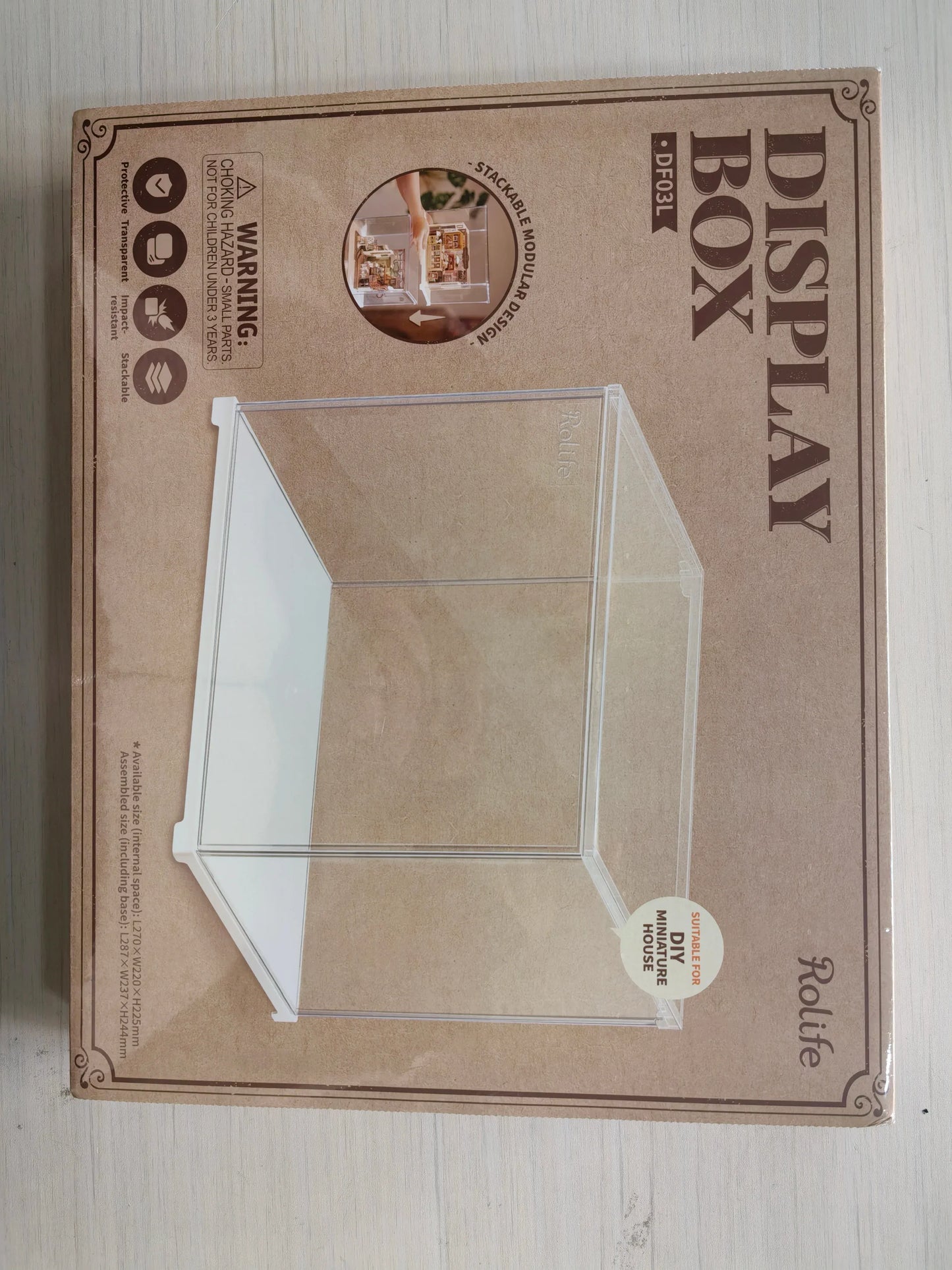 Robotime Rolife Dust Proof for All Miniature House Dollhouse Display Box Home Decoration Easy to Assembly