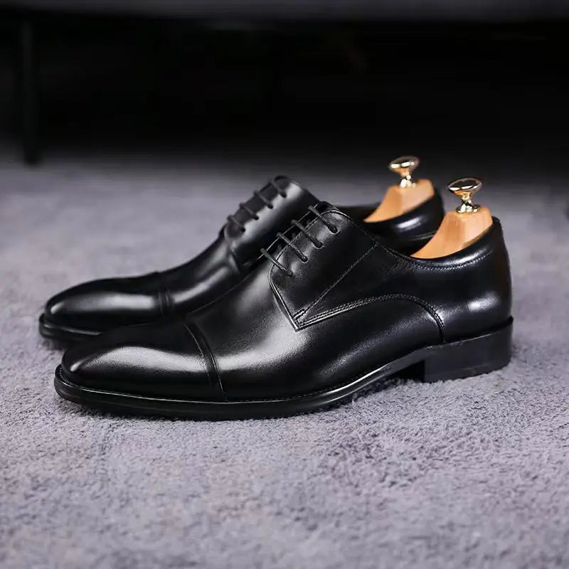 Business Formal Black Leather Shoes Mens Fashion Casual Dress Shoes Classic Italian Formal Oxford Shoes For Men Zapatos Hombre