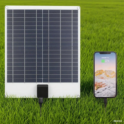 Solar Panel 20W-100W USB Type-C Waterproof Outdoor Hiking Camping Portable Battery Mobile Phone Charging Bank Charging Panel 5V