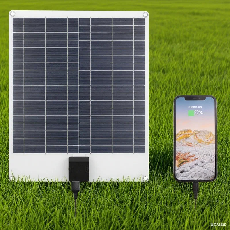 100W 5A-60A Solar Car Battery Charger Kit 5V/12V Fast Charging, high current fast charging Built-in Voltage Regulator