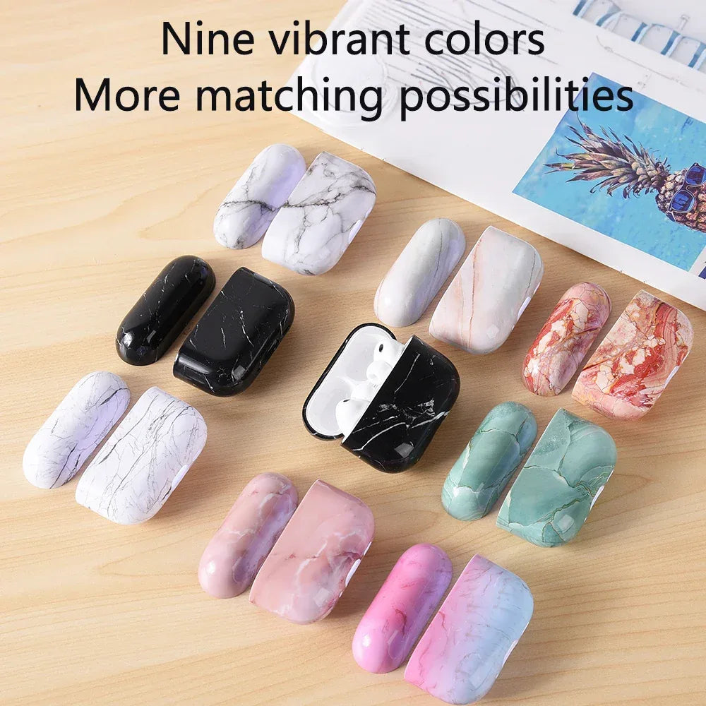 Marble Pattern Case For Apple Airpods Pro 3 Generation 2025 Hard PC Cover For AirPods 4 3 1 2 Pro2 Marble Protective Case Fundas