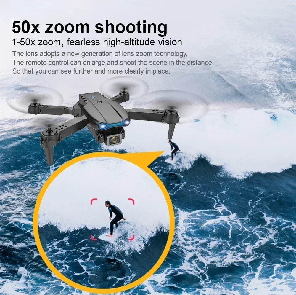 New E99Pro RC Drone 4K Professinal With 1080P Wide Angle HD Camera Foldable Helicopter WIFI FPV Height Hold Gift Toy ﻿