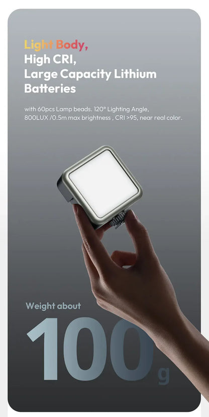 Ulanzi VL49 RGB Video Lights Mini LED Camera Light 2000mAh Rechargable LED Panel Lamp Photo Video Lighting for Youtube Tik tok