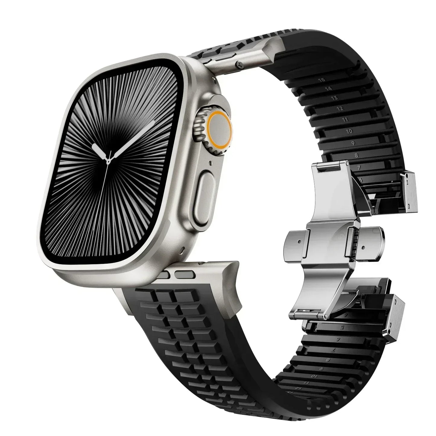 Silicone Band for Apple Watch Ultra 3/2 49mm Strap Men Sport Bracelet for Iwatch 11 10 9 8 7 6 5 Se 46mm 45mm 44mm  Watchband